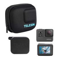 TELESIN Protective Mini Camera Case Semi-Rigid Shell Travel Carrying Bag + Screen & Lens Protector Film + Lens Cover Cap for GoPro Hero 5 Hero 6 Hero 7 Hero 2018