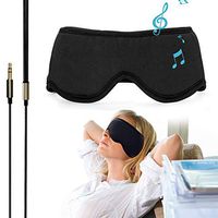 Sleepace Sleep Headphones Comfortable Washable Eye Mask w' Ultra Thin Speakers for Sleep Sideways, Perfect for Air Travel, Relaxation, Meditation, Insomnia-Black L(22.44"~23.23")
