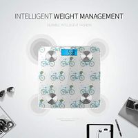 Bluetooth Bodyweight Scale Cartoon Retrospring Flower Bicycle Weight Scale Body Fat Body Fat Composition Monitor Analyzer with Smartphone App for Body Management-396 Lbs