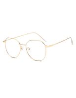 Sirain Blue Light Blocking Round Frame Retro Glasses Stylish lightweight Anti Blue Ray Computer Game Eyeglasses(non prescription) (Golden-2)