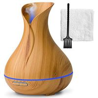 Everlasting Comfort Diffuser for Essential Oils (400ml) - Super High Aroma Output with Cleaning Kit - ETL Certified - Light Wood