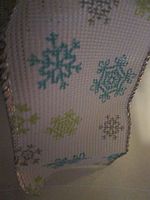 Aqua/lime/silver snowflake on white semi see through 2.5" x 25 feet Wired Ribbon (2 rolls)