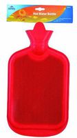 The Home Fusion Company 2L Hot Water Bottle Natural Ribbed Rubber BS Standards in Red Yellow or Blue (Blue)