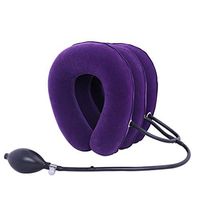 Glumlly Neck Pump Traction Inflatable & Adjustable,Air Neck Therapy Ergonomics,Cervical Neck Traction Device Flocking Fabric, Newest Portable Neck Pain Relief and Physical Therapy Traction,A