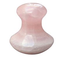 Exttlliy Mushroom Shaped Jade Gua Sha Scraping Board Smooth Massage Stone Tool for SPA Acupuncture Therapy (Pink)