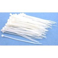 OrangeTag 100 White Nylon Cable Zip Ties Self Locking 2.5mm X 4"