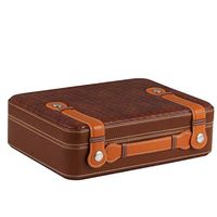 DPLLM Cigar Desktop Box, with Hygrometer and Humidifier Cedar Humidor Portable Removable Cigar humidor Box Lightweight Small Size Great for Travel,Brown_270x200x85mm/11x8x3in