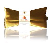 Blissful Being Lavender Eye Pillow - Hot or Cold Weighted Satin Eye Mask perfect for Sleeping, Yoga, Meditation - Gifts for Women, Birthday, Teachers - Natural Herbal Relaxation (Gold)