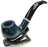 Eclipse Large 5.25" Blue Speckled Wooden Tobacco Herb Smoking Pipe Set, PIP7044
