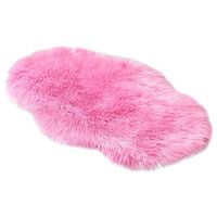Theoylos Faux Sheepskin Area Rugs Fleece Fluffy Rugs Carpet for Living Room Bedroom Sofa Shaggy Soft Carpet Mats Hot Pink