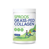 Grass Fed Collagen Powder by SPROOS | Premium Pasture-Raised, Grass-Finished, Non-GMO and Gluten-Free Hydrolyzed Collagen Peptides Powder | 9g of Protein per 10g Unflavored and Odorless, 10.6 Oz Tub