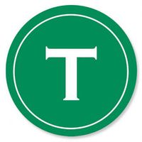 Green Round Initial Personalized Envelope Seals- Set of 72 Flat Sheet Stickers