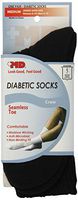 MD USA Seamless Toe-Wave-In Mesh Diabetic Crew Socks, Black, Medium