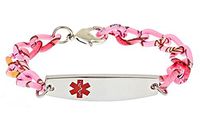 Aluminum Design Bracelet - Pink - Medical ID (6.5)