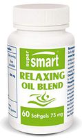 SUPERSMART - Relaxing Oil Blend 75mg - Helps to Fight Stress and Anxiety - Pure Mix of Essential Oils: Sweet Marjoram, Lavender, Organic Mandarin, Lemongrass & L. Non-GMO - 60 Vegetarian Softgels