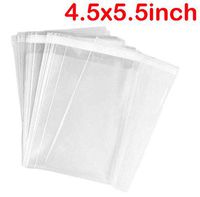100PCS 4.5" x5.5" Clear Self -Adhesive Cello/Cellophane Treat Bag for Food Storage Bakery Candle Soap Bakery Cookie Gift Packing Party Favors