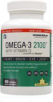 Ocean Blue Omega 2100 with Vitamin D Molecularly Distilled Concentrated Omega 3 Fish Oil 2100 mg of Omega-3 2000 IU Cholecalciferol – 60 Soft Gels