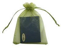 SUNGULF 100pcs Organza Pouch Bag Drawstring 5x7" 13x18cm Strong Gift Candy Bag (Moss Green)