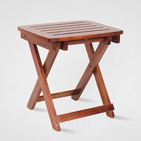 YSYD Wood Bath Shower Foldable Seat Teak Spa Shower Chair Without Arms Back Bath Bench Stool with Non-Slip Feet Folding Shower Stool Bathtub Chair for Elderly Senior Handicap Disabled