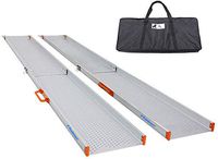 Ruedamann 8' Aluminum Wheelchair Ramp Wider Design, Perfect for Manual Wheelchairs,Heavy Scooters and Electric Wheelchairs (MR107W-8)
