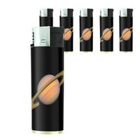 Butane Refillable Electronic Lighter Set of 5 Pieces Planets Design-009