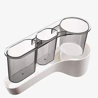 Multifunctional Plastic Hair Dryer Rack Wall Mount, Detachable Bathroom Containers, Punch-Free Drainer Shower Organizer, Creative Storage Shelves (Black) (Color : Black)