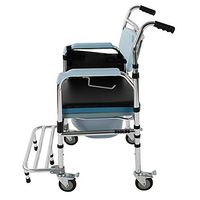 NewMultis 4 in 1 Multifunctional Aluminum Elder People Disabled People Pregnant Women Commode Chair Bath Chair Light Blue