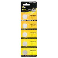 5pack Exell EB-CR1620 3V Lithium Coin Cell Battery Replaces DL1620, ECR1620, BR1620, 280-208, DL1620B, BR1620-1W, CR1620-1W, KCR1620, LM1620, 5009LC, L08
