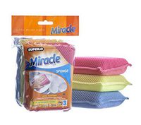 Superio Miracle Microfiber Sponges for Kitchen 3-Pack Red Yellow Blue, Kosher Non-Scratch Sponge Scrubber Heavy Duty Multi-Purpose Cleaning of Dishes, Pots, Pans and Counter tops, Machine Washable