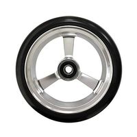RIANTWHEEL, 5.0 X 1.0 inch, Solid, PU Wheels, Wheelchair Casters, Aluminum Rim, one Pair (Silver)