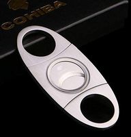 Silver Stainless Pocket Cigar Cutter Knife Scissors High Quality Stainless Steel Double Blades Cut Easily for Gift