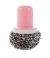 Metal Scouring Pads Kitchen Cleaning Tool dishwashing Scourer with Handle?Pink