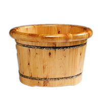 Foot Tub， Cypress Wood Foot-Soaking Barrel, Bilateral Thickening Health Pedicure Bucket，with lid (Size : A)