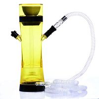 12Inch Acrylic Hookah Set, Micro Modern Bubble Hookah One Hose Big Smoke with Magical LED Light Heat Management System for Better Shisha Hookah Narguile Smoking,C