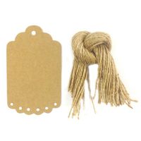 Allydrew 50 Gift Tags/Kraft Hang Tags with Free Cut Strings for Gifts, Crafts & Price Tags, Large Scalloped Edge