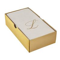 Silver Spoons 1657 Initial L MONOGRAMMED GUEST TOWELS, 24 PC