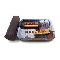 Sky High's Classic Connoisseur Beginner Bundle - 2 Sky High Glass Tip Filter, 60 Dram Pop Top Container, OCB Rolling Tray, Raw Classic Connoisseur 1 1/4" Rolling Papers+Tips, Raw Classic Roller.