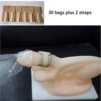 Male Urine Bag Bandage, Anti-Slip Off Fixed Belt Incontinence Aid for Urinary Incontinence Patient Catheter Bag Strap Reusable (30 Urine Bags + 2Pcs Strap)