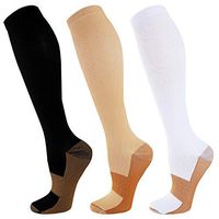 Compression Socks For Men & Women-3 Pairs,15-30mmHg is Best For Running,Athletic,Medical,Pregnancy and Travel （L/XL)