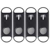 4PCS Black Stainless Steel Dual Blade V-Cut and Regular Circle Cigar Cutter