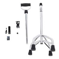 Walking Stick, Adjustable Aluminum Alloy Four Legged Stable Walking Cane Walking Stick for Elderly