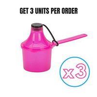 The Scoopie (3 Count, 8 Ounces Per Unit, Pink) Travel Ready Supplement Container, On The Go Powder Formula Storage, Scoop with Attached Funnel Dispensing System for Baby Bottles and Water Bottles