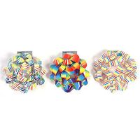 6" Multi Color Rainbow Varnish Printed Gift Bows - CASE of 48