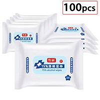 Alcohol Wipes, Wet Wipes 99% Effectively Cleaning Hand Sanitizer Wipes Travel Pack for Hand Mobile Phone (10Pack(100 Wipes))