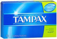 Tampax Flushable Super Tampons - 10 ct, Pack of 5