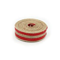 Tinksky 10M 2.5CM Burlap Ribbon for DIY Crafts Party Wedding Gift Packing (Black) (Red)