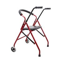 Walkers Walking Frame Walking Frames Walking Aid Walking Aids Pulley Portable Folding Elderly Anti-Skid Disabled Carbon Steel (Color : Red, Size : 626679~89cm)