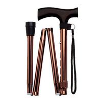 Crutches Old Man Foldable Aluminum Wooden Slip Climbing Ultra Light Telescopic One-Legged Walking Sticks (Color : Brown, Size : 28cm)