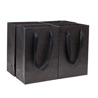 PH PandaHall 10pcs Medium Paper Shopping Bags Black Kraft Paper Gift Bags with Handles, Party Favor Bags, Retail Paper Bags Bulk, Merchandise Bag, Wedding Party Bag(6x3.5x8.6 inches)