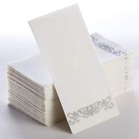 Disposable Paper Hand Towels – Cloth-Feel Bathroom Napkins | Super Soft Absorbent Guest Towels | Multiple Occasion for Dinner, Weddings, Parties, Powder Room | 100 Pack | Silver - White Napkins